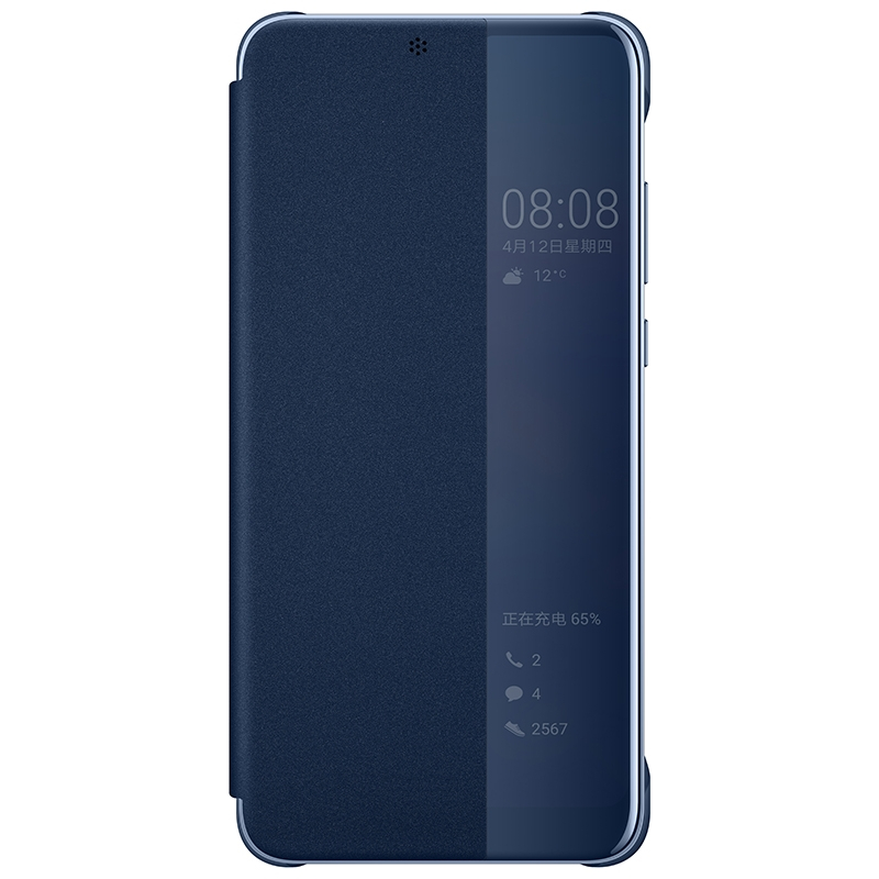 华为(HUAWEI)P20 Pro手机壳原装翻盖式智能休眠开窗保护套P20 Pro防摔全包手机套皮套保护套 黑色