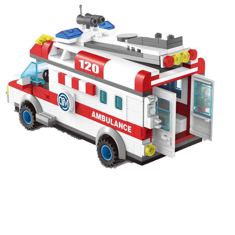 积木城市车男女孩城市屋场景加农炮星际战争儿童拼插玩具 1118救护车