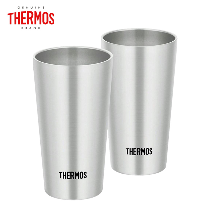 [两个装]膳魔师(THERMOS)JDI-300P 304不锈钢水杯真空断热保温保冷魔法杯300ml 2个/盒