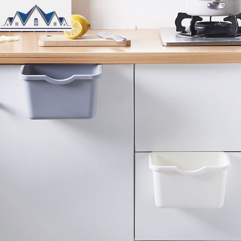 厨房水池边可挂式垃圾桶橱柜壁挂家用无盖塑料桌面收纳盒小纸篓 三维工匠高清大图