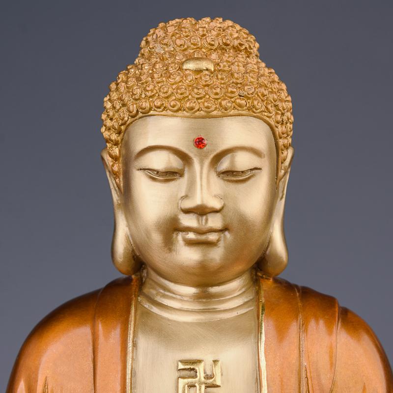 美帮汇释迦牟尼佛佛像 铜释迦摩尼佛像三宝佛居家供奉摆件高清大图