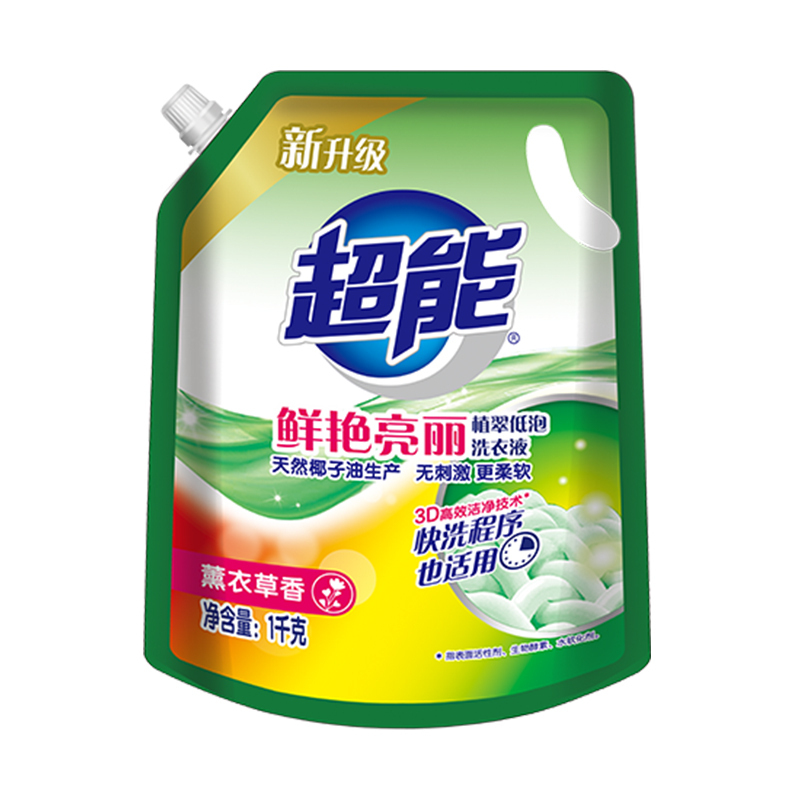 超能 植翠洗衣液 (鲜艳亮丽) 1kg*2袋装