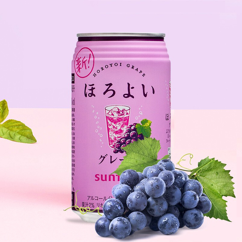 三得利 和乐怡(HOROYOI)日本进口 预调酒 鸡尾酒 果酒 葡萄口味350ml*6罐