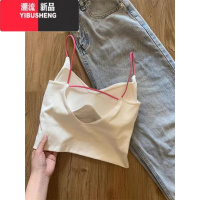 YIBUSHENG广州十三行~带胸垫吊带背心女季内搭外穿纯欲辣妹短款打底上州 均码 白色优质版