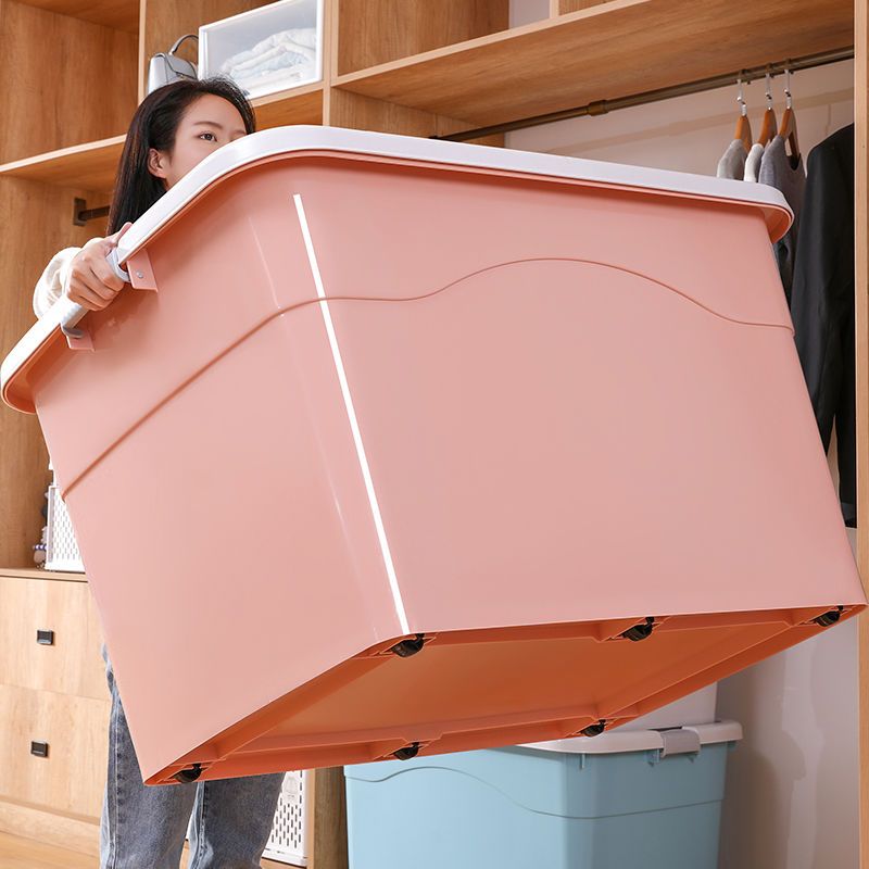 收纳箱大号装衣服储物箱整理箱车载家用带轮子储物箱塑料箱子特大