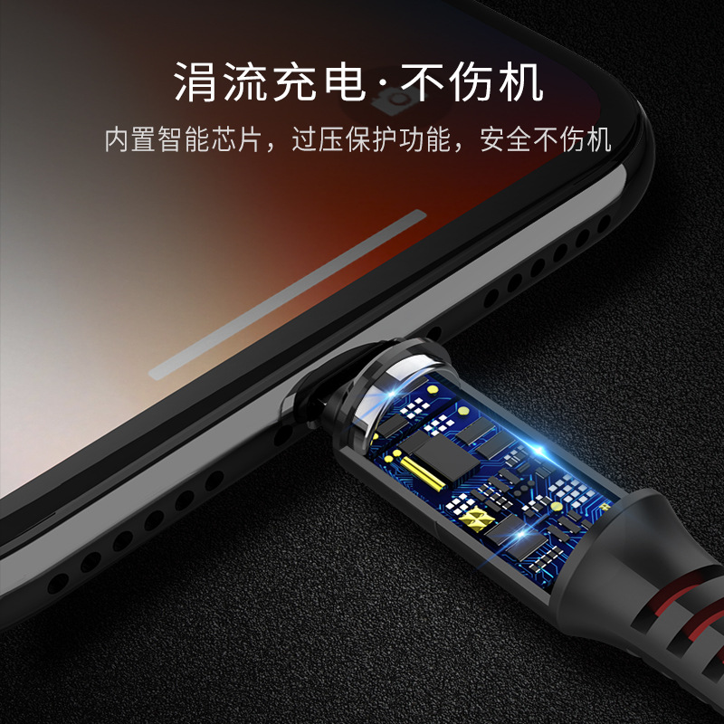 3合1通用数据线苹果 安卓 type-c 三合一充电 小米 华为 oppo USB连接线尼龙编织线高清大图