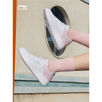 李宁(LI-NING)板鞋女鞋正品休闲鞋平底鞋子运动鞋 夏季透气小白鞋女