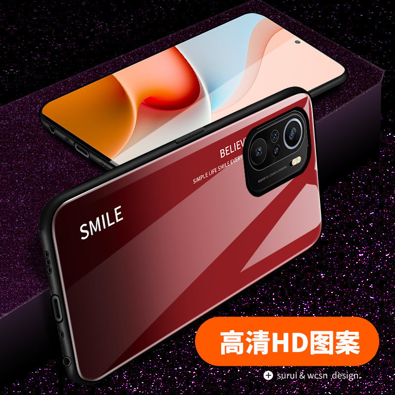 可波 [壳+膜]红米K40Pro手机壳redmik40渐变钢化玻璃保护套K硅胶软边边框小米防摔全包5g版k40por网红高清大图