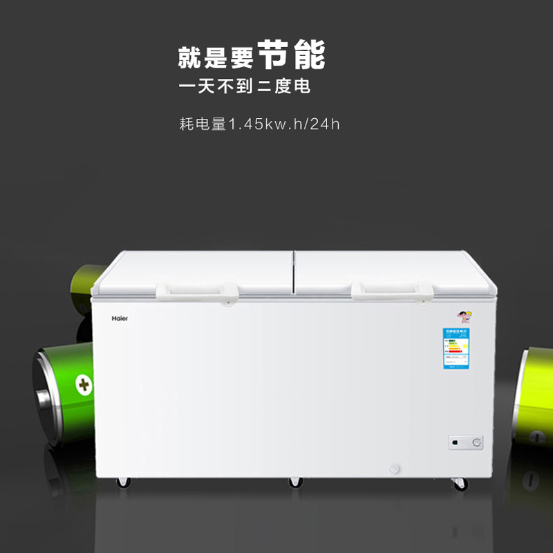 海尔(Haier)冰柜商用大容量卧式冷藏冷冻转换冷柜 顶开双门冰柜 BC/BD-519HCM