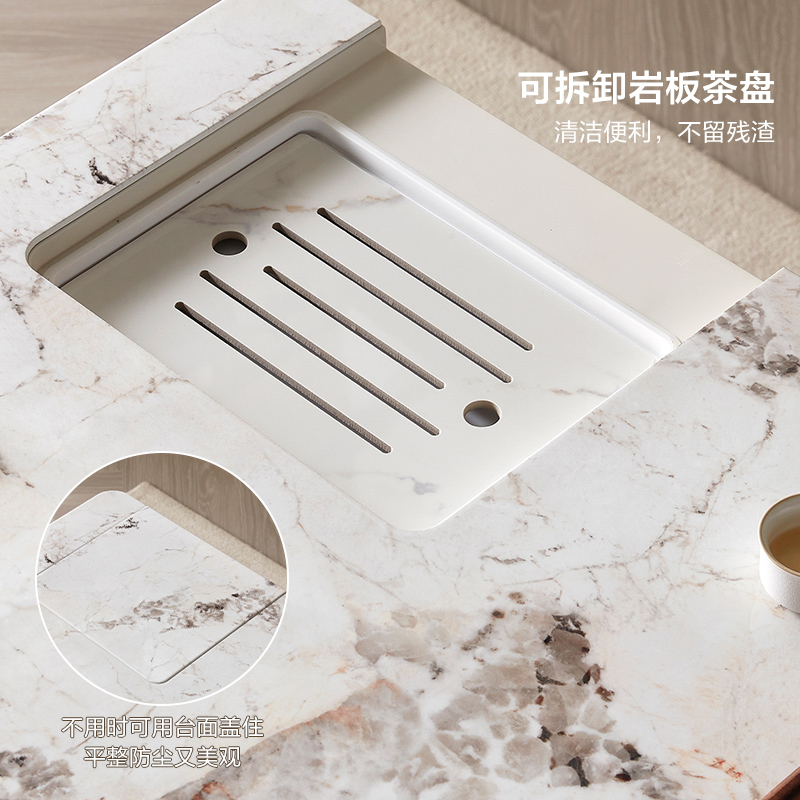 全友家居 多功能茶台茶桌烧水壶一体桌钢化玻璃桌面客厅茶几高清大图