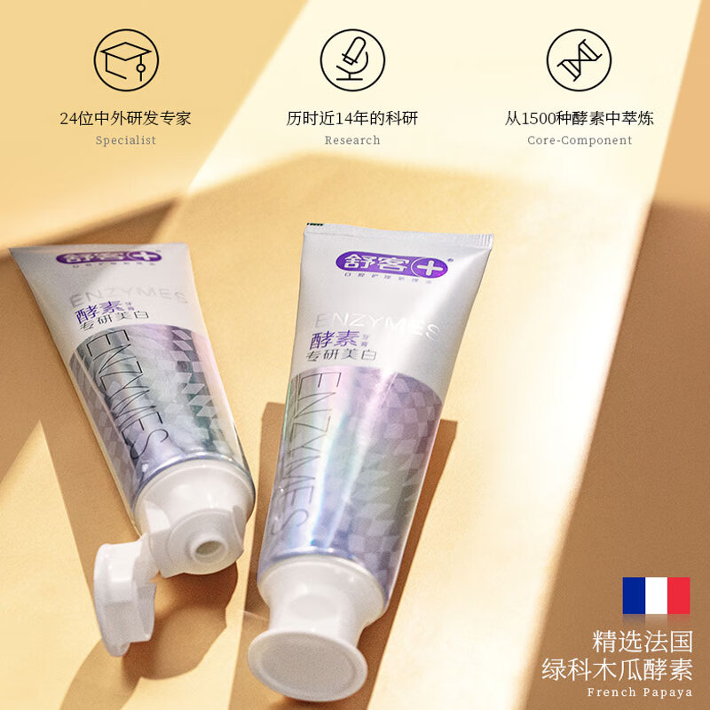 舒客(Saky) 美白酵素牙膏120g(鲜萃青柠味)*3支高清大图