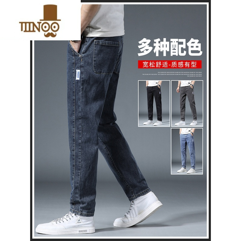 YANXU干活穿的裤子男耐磨宽松建筑工地牛仔工作服弹力工作裤工装