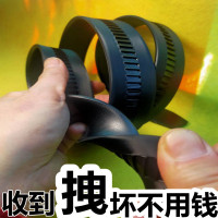 单层牛筋皮带男士自动扣全卡槽齿牙滑道加长腰带中年老人裤带父亲 黑色皮没有扣头3.5CM皮宽 升级坚固全卡槽 115cm