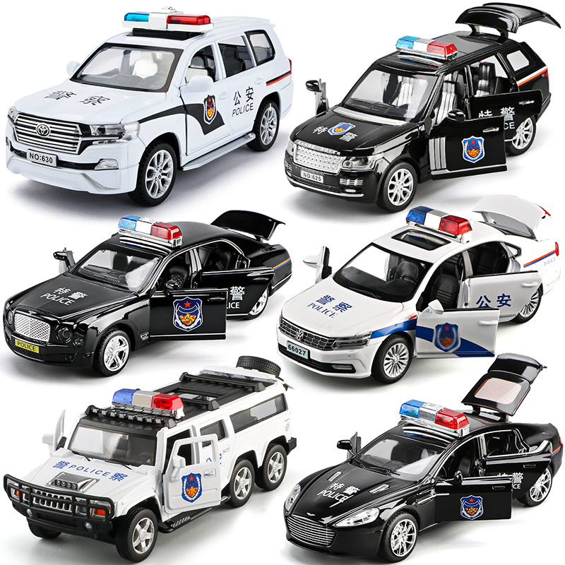 儿童警车玩具车男孩小汽车玩具车仿真合金模型警察车金属车模模型 酷