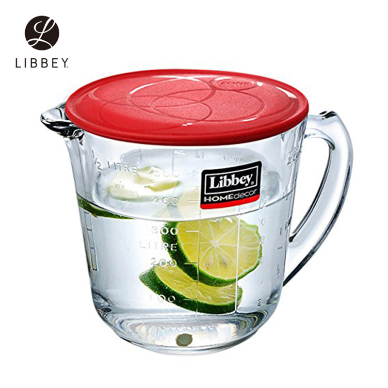 [墨西哥原装进口]Libbey利比量杯500ml进口玻璃杯量杯带刻度手柄计量杯牛奶杯烘培杯家用带盖