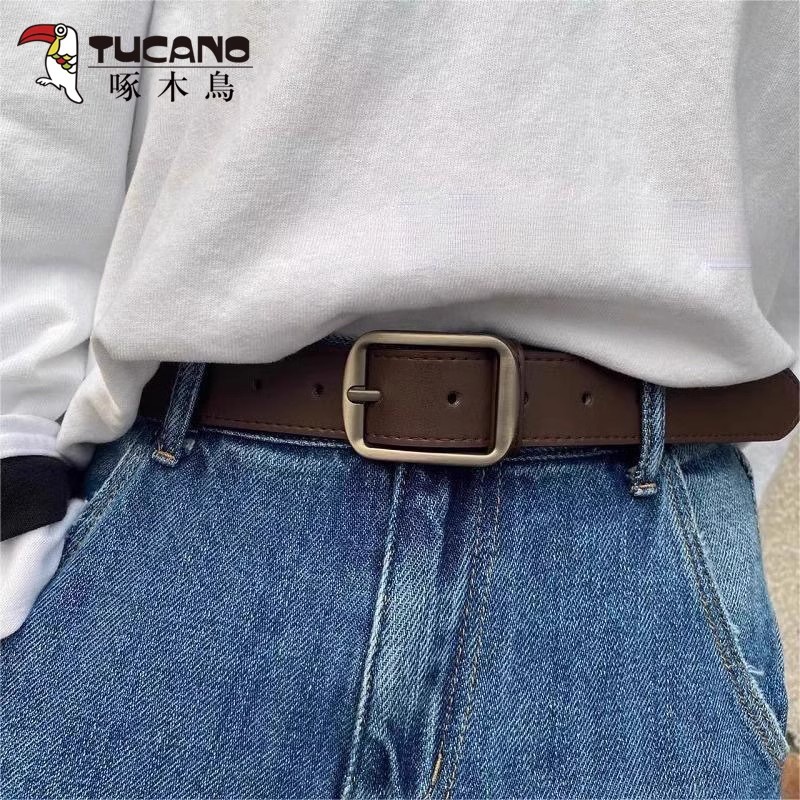 啄木鸟ins复古腰带男女简约百搭韩版学生休闲针扣皮带装饰牛仔n高清大图