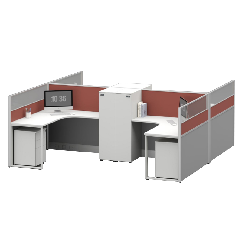 臻远ZYGW-135屏风工作卡位职员桌办公桌含储物衣柜 干型四人位