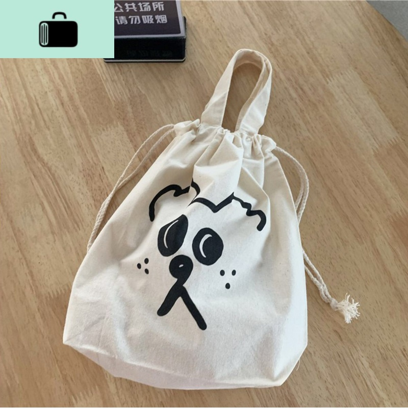 韩国ins同款简约薄款小手提袋随意百搭水桶包旅行包抽绳迷你小包NEW LAKE女士单肩包