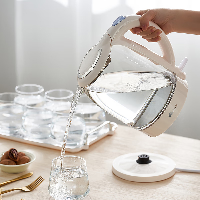 小熊电水壶加厚高硼硅玻璃家用大容量1.7L电热水壶ZDH-A17L1高清大图