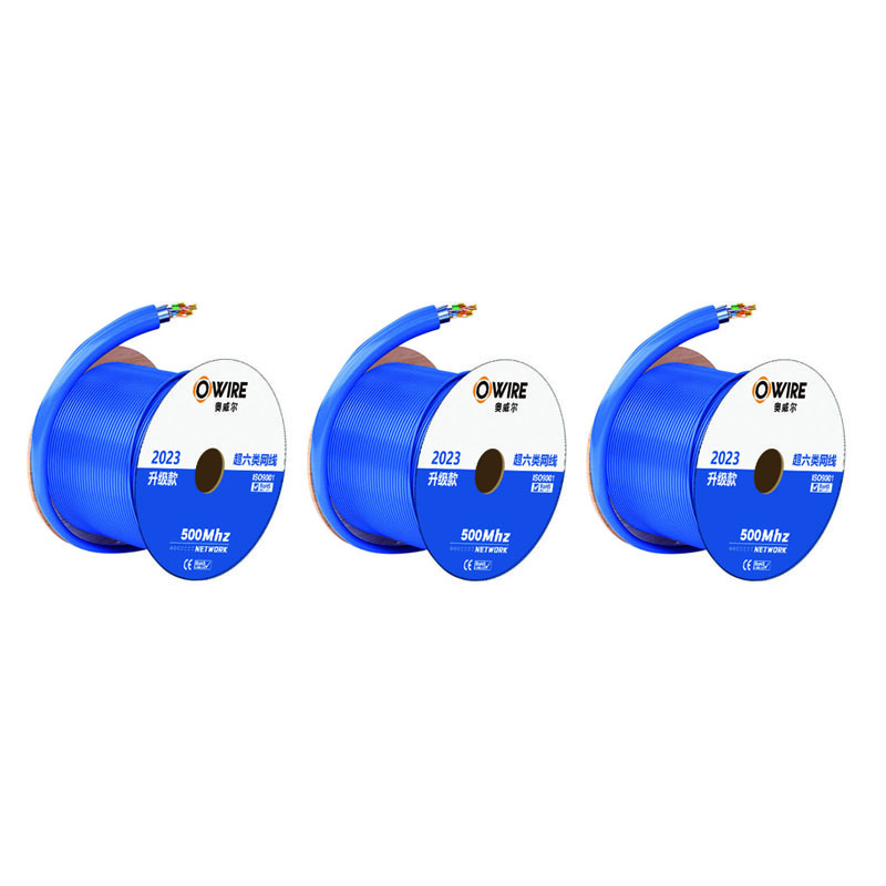 奥威尔(OWIRE) SSKJ-C6A-68BL 0.58mm加粗 蓝 超六类4对非屏蔽网线 305.00 米/卷