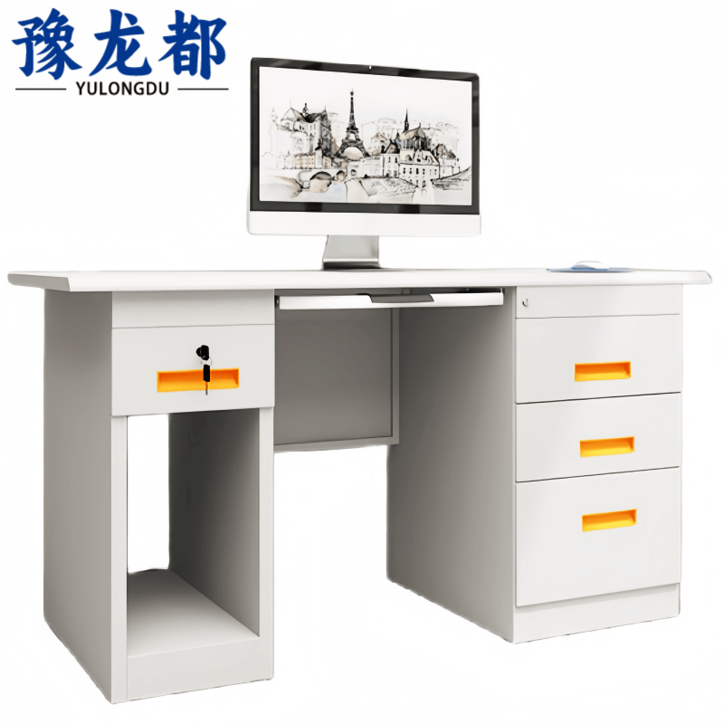 豫龙都钢制电脑桌1.6m张高清大图
