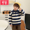 可莉允男童polo领条纹毛衣秋装春秋款婴儿童装宝宝洋气小童秋季潮