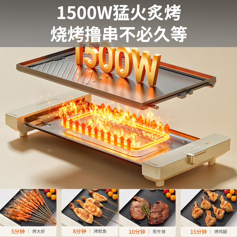 九阳(Joyoung)电烤盘烤肉盘烤肉锅家用多功能电烤炉大容量大功率轻油少烟烤肉机JK4025-VK123高清大图