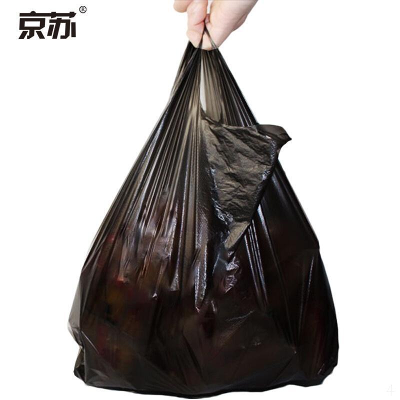 京苏 小号背心垃圾袋 手提袋 方便袋 一次性购物背心马夹袋 黑色背心22*35*100只
