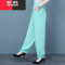 YIBUSHENG季新款女士棉绸大码防蚊束脚裤妈妈装灯笼裤宽松广场舞休闲长裤