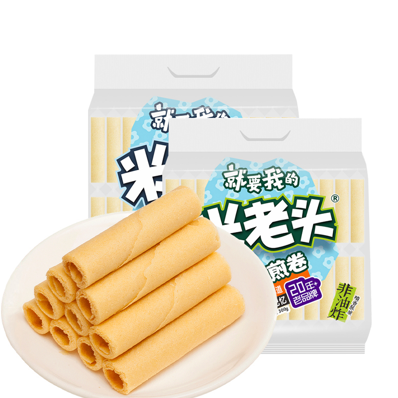 米老头雪花煎卷 蛋卷椰子味非油炸膨化(4000克/箱)