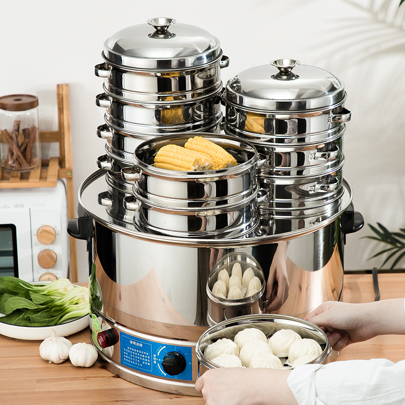 电蒸锅多功能家用大容量三层法耐fanai电蒸笼商用馒头蒸锅蒸菜自动