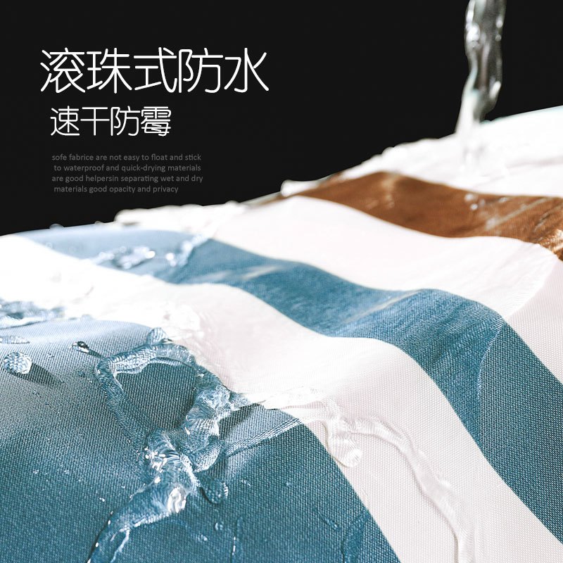 卫生间浴帘加厚防水隔断帘浴室浴帘套装免打孔洗澡帘帘挂帘 三维工匠