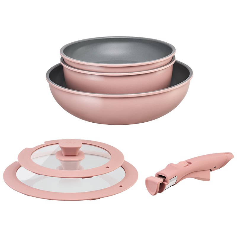 膳魔师魔幻系列可拆卸叠叠锅六件套 (蜜桃粉)KNSD-Sets1(PP)