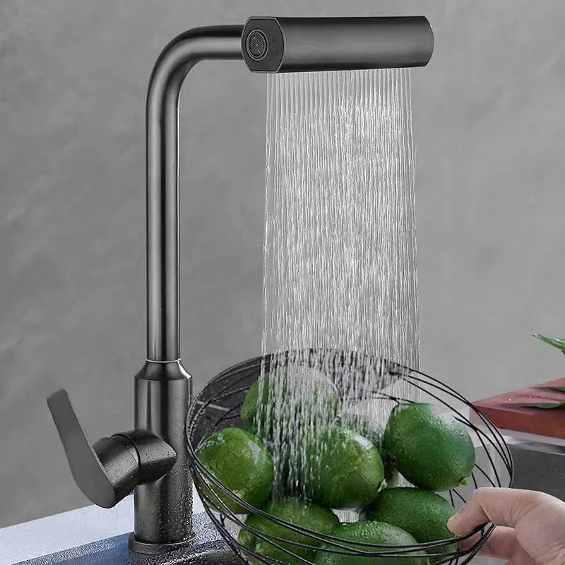 汉德斯科卫浴厨房菜盆水龙头冷热304不锈钢4种出水多模式橱洗菜池单把双控陶瓷阀芯360度旋转FT7023高清大图