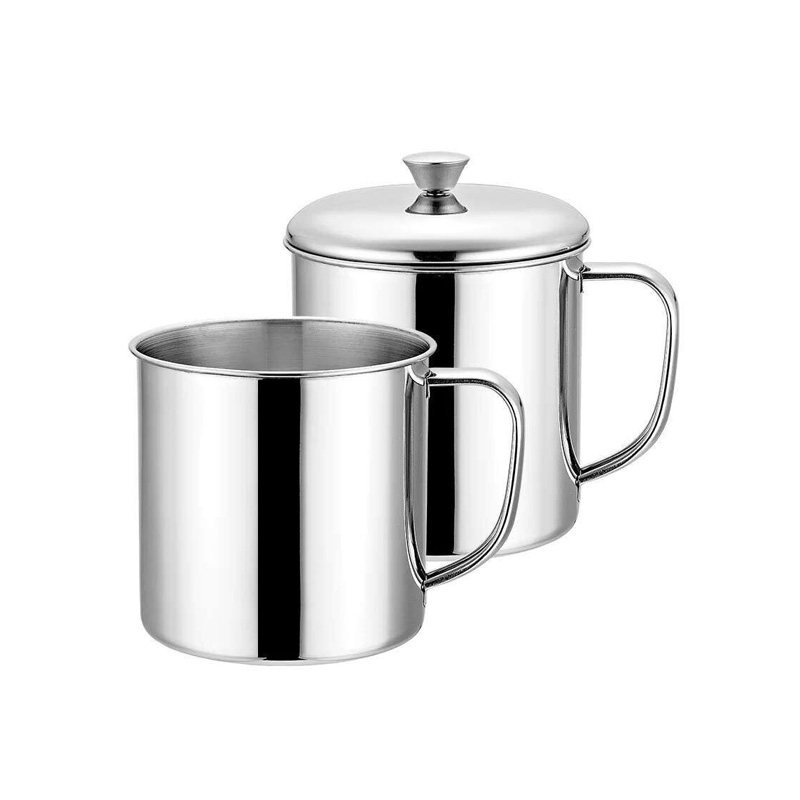 顺心优 304不锈钢水杯 口杯 手柄办公室茶杯 7cm200ml不带盖/个高清大图