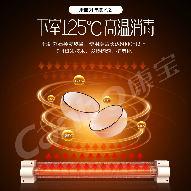 康宝(Canbo) ZTD80A-6D 立式双门食具消毒柜 智慧收纳 家用 迷你 负离子消毒碗柜