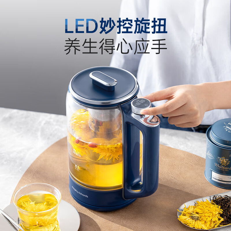 摩飞电器(Morphyrichards)养生壶 煮茶器多段变频烹煮智能菜单 玻璃壶1.5L大容量 MR6089白色高清大图