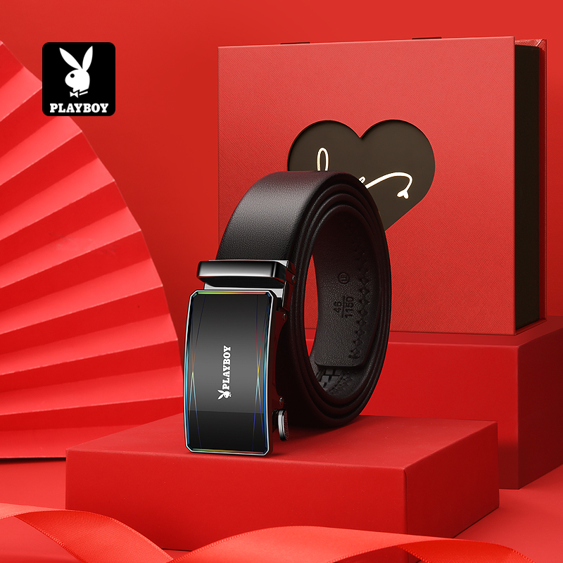 花花公子皮带真皮男士新款高档正品牛皮腰带送爸爸男友礼物裤带带高清大图