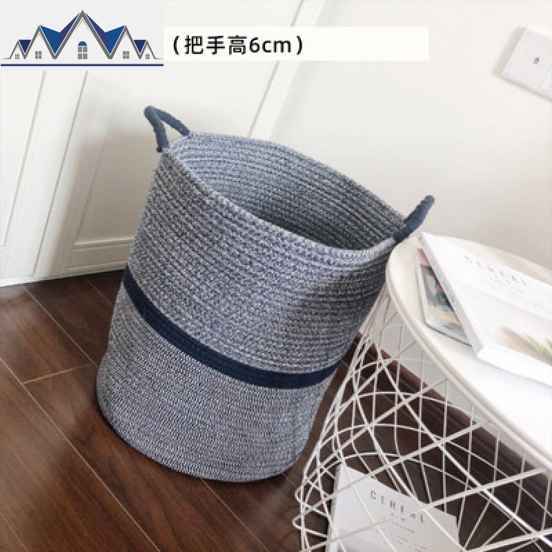 ins脏衣篮北欧简约脏衣篓衣物桌面杂物玩具整理收纳筐日式洗衣篮 三维工匠收纳篮 超大雪花蓝可水洗