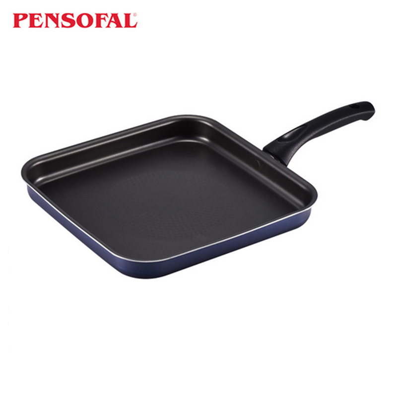Pensofal 潘瑟弗 海洋世界系列 牛排煎锅 28CM 方形 蓝色 意大利进口 燃气灶电磁炉通用 礼盒包装 送硅胶铲