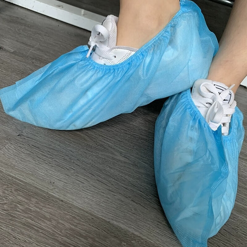 一次性医用隔离鞋套防护脚套 加厚大号家用无纺布鞋套(100只装)高清大图