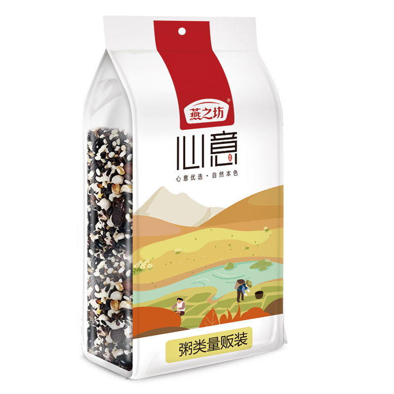燕之坊 五黑八宝粥1kg 11种谷物 黑米芡实米血糯 腊八粥米原料