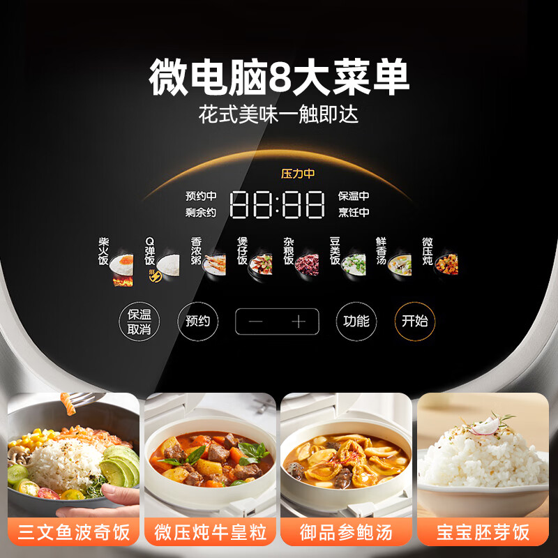 小熊(Bear)环翼珐琅铁釜变压远红外 IH加热 家用多功能柴火饭3升铁釜电饭煲3-4人DFB-E30F2高清大图