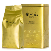 张一元特级茉莉花茶金桶200g/罐 茉莉香浓 茉莉毛尖 绿茶茶叶 2罐送礼袋