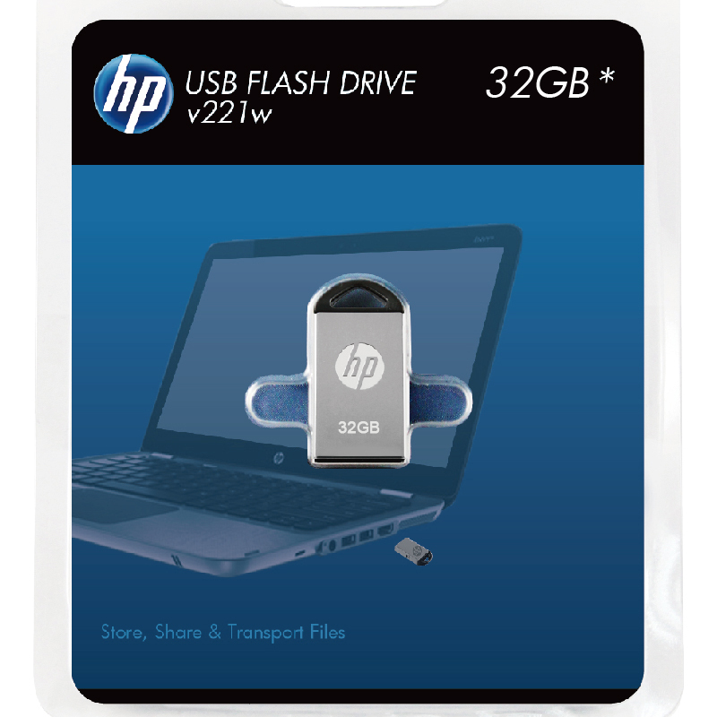 惠普(HP)32GB USB2.0 U盘 v221w 气质金属银色优盘