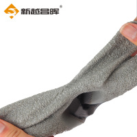 新越昌晖浸胶皱纹手套 涂掌涂层丁腈手套 劳保手套 防滑耐磨透气防护工地工作劳动干活手套36副/均码XY-S2215