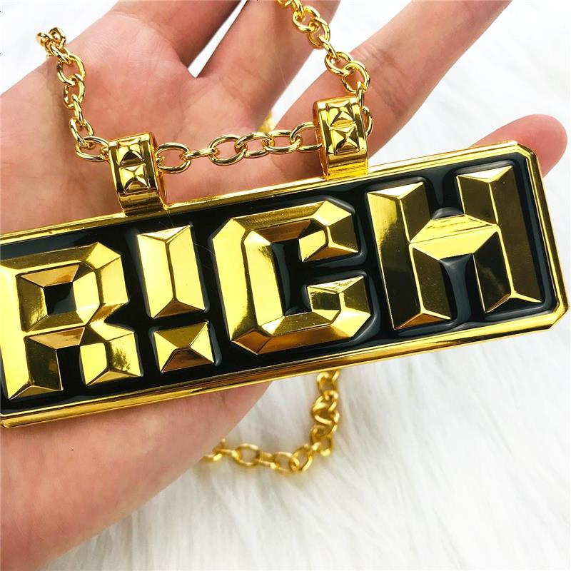 中国新说唱有嘻哈第二季晋级项链rich吊坠嘻哈首饰吴亦凡同款吊牌
