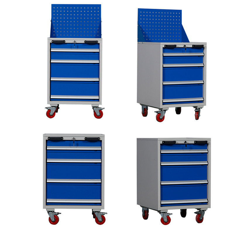 东港家具 四抽工具车 车间用双开门储物柜 加厚五金收纳箱抽屉式铁皮刀具柜子 可定制