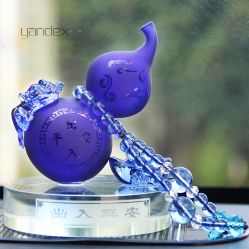 适用于汽车香水座琉璃葫芦元宝香水摆件车载创意精美水晶工艺品
