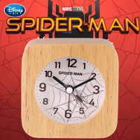 迪士尼(DISNEY)儿童闹钟漫威复仇者联盟蜘蛛侠超级英雄学生卧室床头钟男孩懒人夜光静音木质座钟男童石英台钟